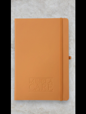 13 x 21 cm Suni Deri Sert Kapaklı Tarihsiz Defter 160 Sayfa 60 gr Holmen Krem Çizgili Lastikli Kalem Tutuculu