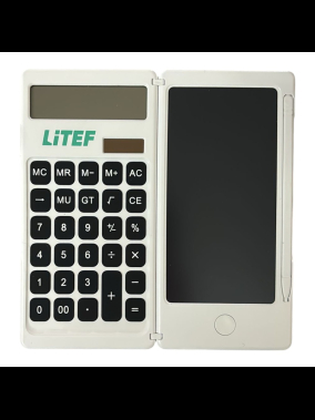 Katlanabilir Hesap Makinesi ve 6 inç LCD Yazma Tableti Dijital Çizim Pedi 12 Haneli Ekran Stylus Kalem ile Silme Düğmesi