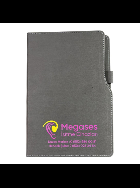 14,5 x 21 cm Termo Deri PU Sert Kapaklı Tarihsiz Defter, 224 Sayfa, 80 gr Ivory Krem Çizgili İç Kağıt, Kenar Boyalı, Kalem Tutuculu