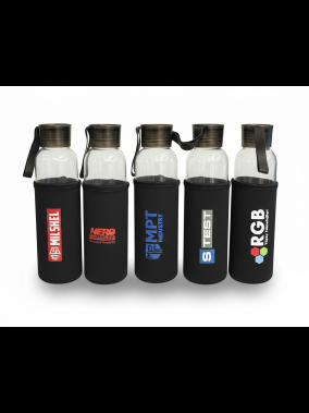 500ml Kılıflı Geri Dönüştürülmüş Cam Su Şişesi