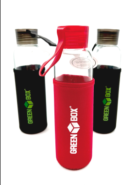 500ml Kılıflı Geri Dönüştürülmüş Cam Su Şişesi