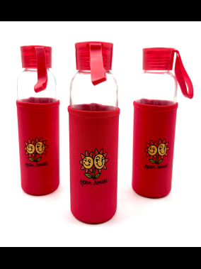 500ml Kılıflı Geri Dönüştürülmüş Cam Su Şişesi