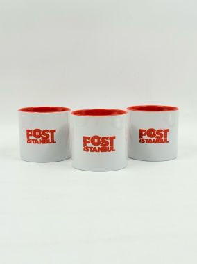 Süblimasyon Porselen Afilli Kulbu ve İçi Renkli  Kupa Bardak Kutulu - Logo Baskılı