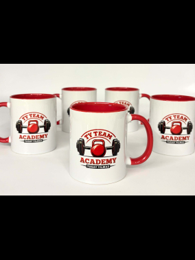 Süblimasyon Porselen Kulpu ve İçi Renkli Kupa - Kutulu