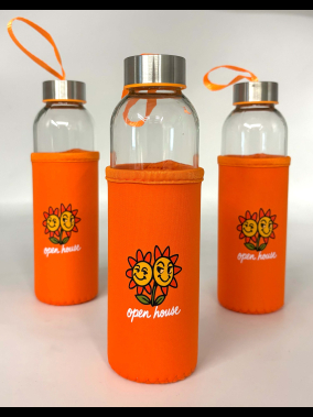 500ml Renkli Kılıflı Cam Matara