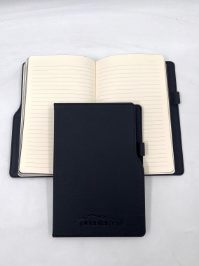 14,5 x 21 cm Termo Deri PU Sert Kapaklı Tarihsiz Defter, 224 Sayfa, 80 gr Ivory Krem Çizgili İç Kağıt, Kenar Boyalı, Kalem Tutuculu