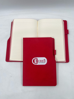 14,5 x 21 cm Termo Deri PU Sert Kapaklı Tarihsiz Defter, 224 Sayfa, 80 gr Ivory Krem Çizgili İç Kağıt, Kenar Boyalı, Kalem Tutuculu