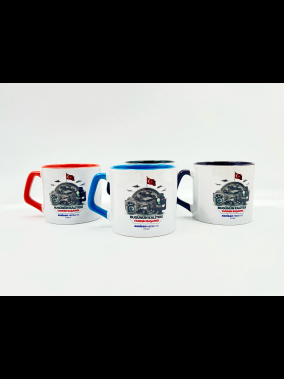 Süblimasyon Porselen Afilli Kulbu ve İçi Renkli  Kupa Bardak Kutulu - Logo Baskılı