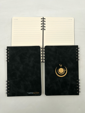 14,2 x 21 cm Sert Kapaklı Spiralli Defter 224 Sayfa Ivory Krem İç Kağıt Çizgili
