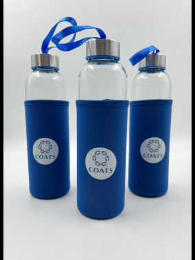 500ml Renkli Kılıflı Cam Matara