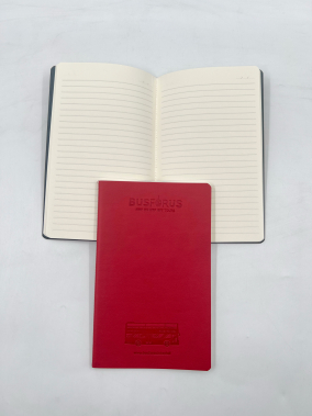 13 x 21 cm Termo Deri Terzi Dikişli Yumuşak Kapaklı Tarihsiz Defter, 80 Sayfa, 80gr. Ivory Çizgili İç Kağıt