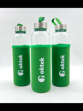 500ml Renkli Kılıflı Cam Matara