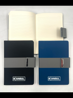 15 x 21 cm Termo Deri Kapaklı Tarihsiz Defter, 224 Sayfa, 80 gr. Ivory İç Kağıt,  Kalem Tutuculu, Mıknatıs Kilitli