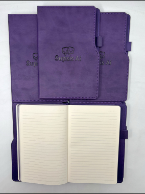14,5 x 21 cm Termo Deri PU Sert Kapaklı Tarihsiz Defter, 224 Sayfa, 80 gr Ivory Krem Çizgili İç Kağıt, Kenar Boyalı, Kalem Tutuculu