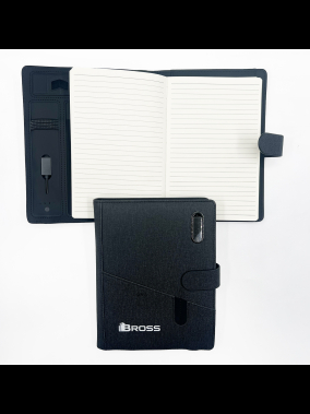 6.500 mAh Kablosuz Şarjlı Powerbank Organizer (Defter + 16 GB USB Bellek)
