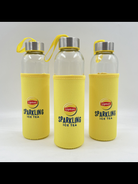 500ml Renkli Kılıflı Cam Matara