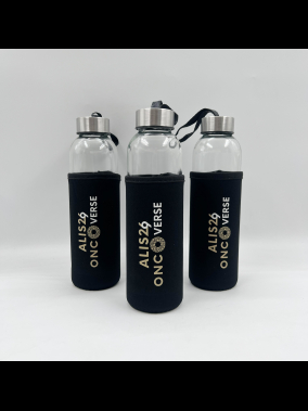 500ml Renkli Kılıflı Cam Matara