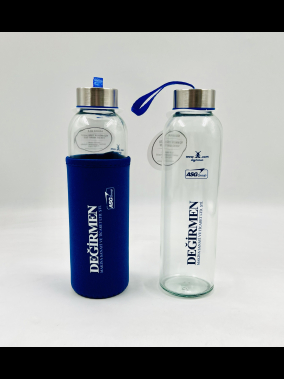 500ml Renkli Kılıflı Cam Matara