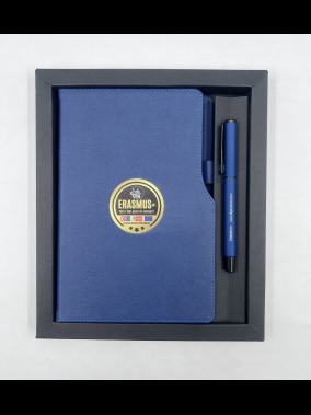 Termo Deri Defter & Metal Roller Kalem Kutulu Hediye Seti