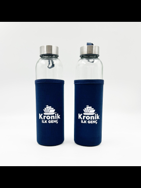 500ml Renkli Kılıflı Cam Matara