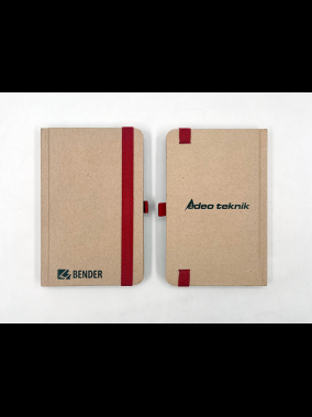 9 x 14 cm Kraft Sert Kapaklı Tarihsiz Defter 128 Sayfa 110 gr Siyah Çizgisiz Kalem Takma Yerli
