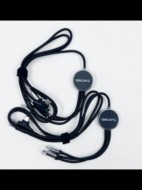 Renkli Işıklı Logolu 120 cm 3’ü 1 Arada Şarj Kablosu (USB-C, Lightning, Micro USB) – Çantasız Model
