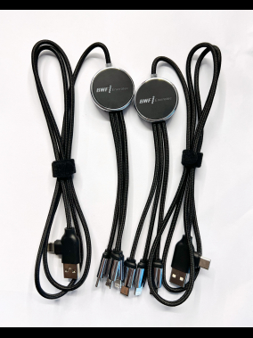 EVA Çantalı Renkli Işıklı Logolu 120 cm 3’ü 1 Arada Şarj Kablosu (USB-C, Lightning, Micro USB)