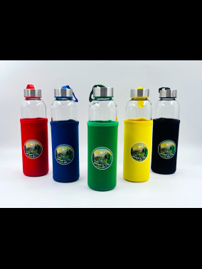 500ml Renkli Kılıflı Cam Matara