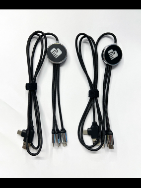 Renkli Işıklı Logolu 120 cm 3’ü 1 Arada Şarj Kablosu (USB-C, Lightning, Micro USB) – Çantasız Model