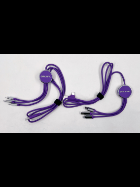 Renkli Işıklı Logolu 120 cm 3’ü 1 Arada Şarj Kablosu (USB-C, Lightning, Micro USB) – Çantasız Model