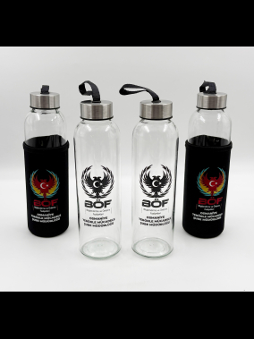 500ml Renkli Kılıflı Cam Matara