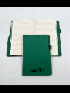 14,5 x 21 cm Termo Deri PU Sert Kapaklı Tarihsiz Defter, 224 Sayfa, 80 gr Ivory Krem Çizgili İç Kağıt, Kenar Boyalı, Kalem Tutuculu