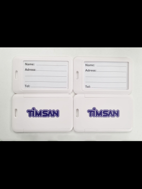 Şeffaf PVC Korumalı ABS Plastik Bagaj Etiketi (7x11 cm) – Silikon Tokalı