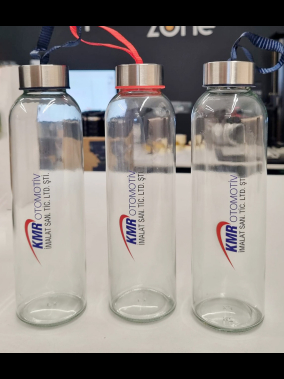 500ml Renkli Kılıflı Cam Matara