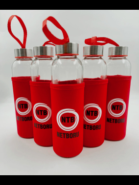 500ml Renkli Kılıflı Cam Matara