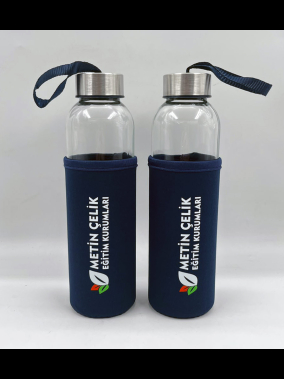 500ml Renkli Kılıflı Cam Matara