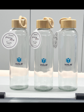 500 ml Bambu Kapaklı Kılıfsız Su Şişesi