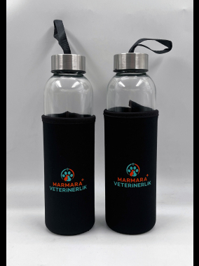 500ml Renkli Kılıflı Cam Matara