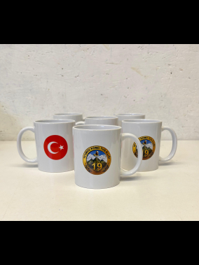 Ay Yıldız Baskılı Porselen Süblimasyon 300 ml Kupa Bardak - Kutulu